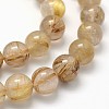 Grade AA Natural Gold Rutilated Quartz Beads Strands G-I206-34-10mm-4