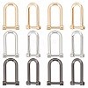 WADORN® 12Pcs 3 Colors Alloy D-Rings with Screw Shackle FIND-WR0005-35-1