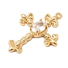 Brass Micro Pave Clear Cubic Zirconia Pendants KK-F916-40G-2