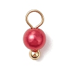 Acrylic Imitation Pearl Round Charms PALLOY-JF03344-2