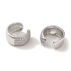 Rack Plating Brass Micro Pave Clear Cubic Zirconia Ring Cuff Earrings for Women EJEW-P280-12P-2