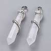 Natural Quartz Crystal Big Pointed Pendants G-F696-B15-2