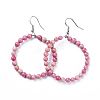 Natural Rhodochrosite Dangle Earrings EJEW-K077-A15-1