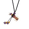 Lampwork Column Perfume Bottle Pendant Necklace with Glass Beads BOTT-PW0002-059E-06-1