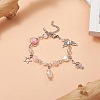 Star & Heart & Music Note Alloy Charm Bracelet BJEW-JB09308-2