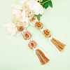 SUPERFINDINGS 2Pcs 2 Colors Handmade Macrame Woven Cotton Flower Pendant Decorations HJEW-FH0001-34A-4