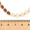 Gradient Natural Unakite & Quartz Crystal & Chinese Southern Jade & Yellow Aventurine & Sesame Jasper Cube Beaded Necklaces with Brass Round Beads NJEW-JN06612-4