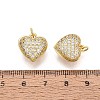 Brass Micro Pave Cubic Zirconia Heart Charms KK-N287-35G-4