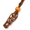 Adjustable Braided Waxed Cord Macrame Pouch Necklace Making NJEW-I243-A01-2
