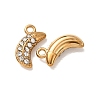 304 Stainless Steel Rhinestone Pendants STAS-L318-19G-04-2