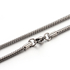 Non-Tarnish 304 Stainless Steel Round Snake Chain Necklaces STAS-M174-005P-2.4-01-1