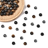 60Pcs 3 Styles Natural Tiger Eye & Obsidian & Synthetic Non-Magnetic Hematite Round Beads G-YW0002-73-4