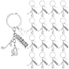 20Pcs Alloy Musical Instruments & Musical Note Keychains KEYC-SC00035-1