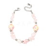 Natural Rose Quartz Chip Beads & Synthetic Turquoise Beaded Bracelets for Women BJEW-JB12416-02-2