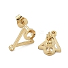 Triangle & Ring Ion Plating(IP) 304 Stainless Steel Stud Earring Findings STAS-I206-103G-2