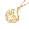 Ion Plating(IP) 304 Stainless Steel Whale Tail Pendant Necklace for Women NJEW-F294-06G-1