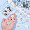 60Pcs 3 Styles 304 Stainless Steel Plain Edge Bezel Cups STAS-SC0021-46-3