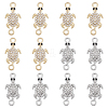 SUNNYCLUE 40Pcs 2 Colors Alloy Crystal Rhinestone Connector Charms FIND-SC0007-41-1