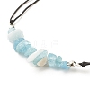 Natural Aquamarine Chips Braided Bead Bracelet BJEW-JB08019-10-4