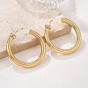 304 Stainless Steel Textured C-Shaped Stud Earrings EJEW-V016-09G-01-2
