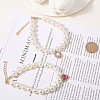 2Pcs 2 Styles Resin Imitation Pearl Beaded Pet Necklaces AJEW-CN0003-84-3