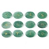 12Pcs 12 Styles Twelve Constellation Natural Green Aventurine Flat Oval Links Connector Charms G-K359-05A-1