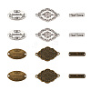 60Pcs 6 Style Tibetan Style Alloy Links Connectors PALLOY-TA0002-39-2