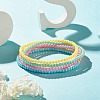 7Pcs 7 Color Candy Color Round Acrylic Beaded Stretch Anklets Set AJEW-AN00488-2