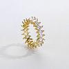 Fashionable Horse Eye Brass Micro Pave Cubic Zirconia Ring for Women VZ3036-7-1