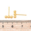 201 Stainless Steel Beaded Horizontal Bar Stud Earrings with 316 Stainless Steel Pin for Women X-STAS-K238-01G-2