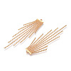 Brass Tassel Big Pendants KK-T038-132G-2
