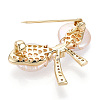 Natural Baroque Pearl Bowknot Brooches for Women JEWB-N001-09G-3