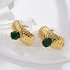 Brass & Glass & Plastic Stud Earrings EJEW-D302-03G-05-5