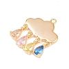 Brass Micro Pave Cubic Zirconia Pendants KK-Z133-03G-01-2