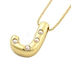 Brass & Plastic Pearl Letter Pandent Box Chain Necklaces for Women NJEW-U017-01G-10-2