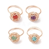 4Pcs 4 Styles Gemstone Finger Rings RJEW-TA00235-01-2