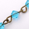 Handmade Bicone Glass Beads Chains for Necklaces Bracelets Making AJEW-JB00049-2
