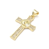 Brass Micro Pave Clear Cubic Zirconia Pendants KK-P350-16G-02-2