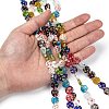 Flat Round Handmade Millefiori Glass Beads Strands LK-R004-62-4