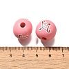 Valentine's Day Element Printed Wood Beads WOOD-R002-01-28-3