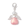 Heart Angel Acrylic & Glass Pearl Pendant Decoration X1-HJEW-JM02366-4