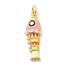 Brass Enamel Pendants KK-H529-51G-2