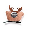 Christmas Deer Cotton & Non-Woven & Velvet Fabric Brooch JEWB-A003-14-2