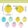   42Pcs 7 Colors Opaque Resin Fruit Pendants RESI-PH0002-09-2