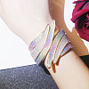 Sparkling Wing Wrap Cuff Bangle LS-BJEW-K223-06KCG-01-2
