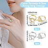 Beebeecraft 4Pcs 2 Colors Adjustable Brass Micro Pave Clear Cubic Zirconia Finger Ring Components ZIRC-BBC0001-95-2
