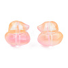 Transparent Spray Painted Glass Beads GLAA-N035-023-G04-2