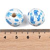 Printed Wood European Beads WOOD-G029-06A-3