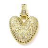 Brass Micro Pave Clear Cubic Zirconia Pendants KK-M279-01G-V-1