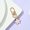 Star with Smiling Face Alloy Enamel Pendant Decorations HJEW-YW00010-05-1